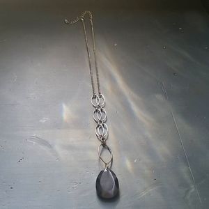 Black Stone Pendant Necklace